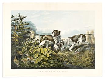 CURRIER & IVES. American Field Sports: On a Point; Flushd; A Chance For Both Barrels; Retrieving.